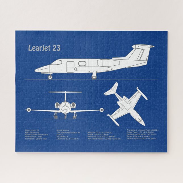 Quebra-cabeça Aprenda 23 - Planos de desenho de projeto de avião (Horizontal)