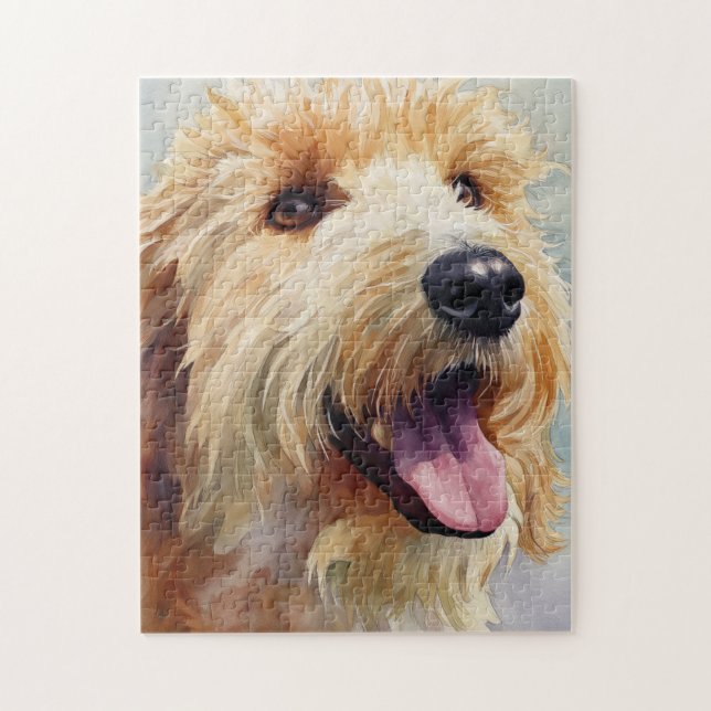 Quebra-cabeça Apricot golden doodle watercolor (Vertical)