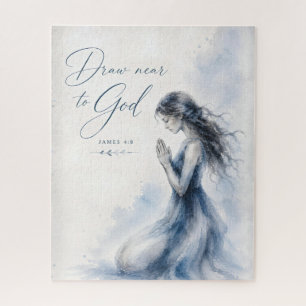 Quebra-cabeça Aproxime-se de Deus Tiago 4:8 Aquarela Cristã