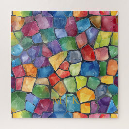 Quebra-cabeça Aquarela Arco Arco-Íris Vidro Estampado