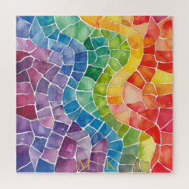 Quebra-cabeça Aquarela Arco Arco-Íris Vidro Estampado