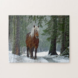 Quebra-cabeça Aquarela de Neve de Cavalo