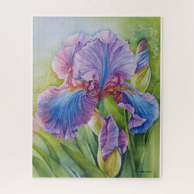 Quebra-cabeça Aquarela Íris Azul (Vertical)
