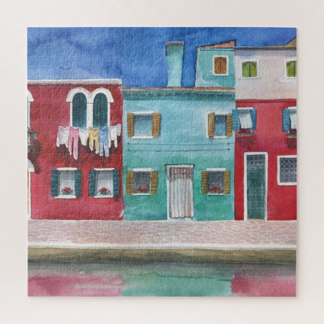 Quebra-cabeça Aquarela Itália: Desenho Mão (Vertical)