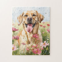 Quebra-cabeça Aquarela Labrador Retriever