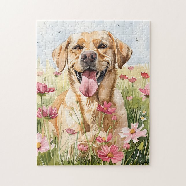 Quebra-cabeça Aquarela Labrador Retriever (Vertical)