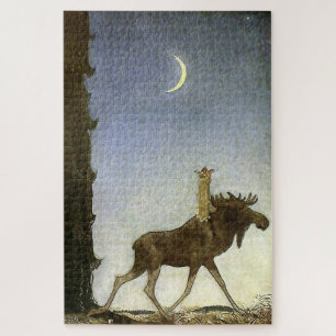 Quebra-cabeça Aquarela “Leap the Elk” de John Bauer