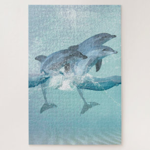 Quebra-cabeça Aquarela Náutica Dos Golfinhos De Praia