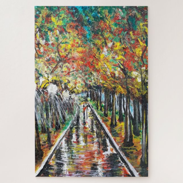 Quebra-cabeça Aquarela - O Outono Está Chegando - Escolher Taman (Vertical)