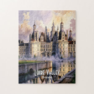 Quebra-cabeça Aquarela Personalizada França Vale do Loire Castel