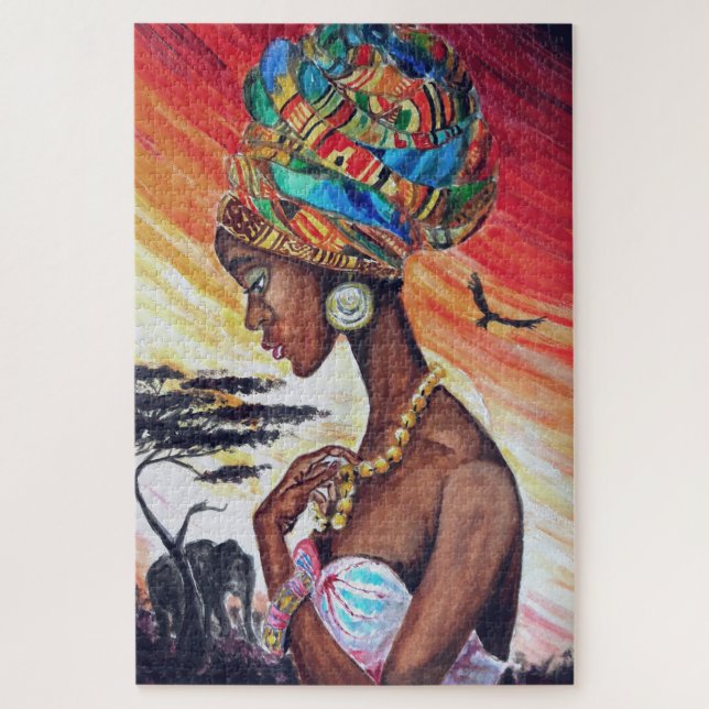 Quebra-cabeça Aquarela - Princesa Africana (Vertical)
