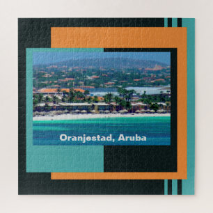 Quebra-cabeça Aquarelas de Oranjestad, Aruba