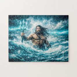 Quebra-cabeça Aquário Zodíaco com Guerreiro do Tridente em Ocean