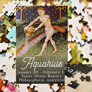 Quebra-cabeça Aquarius Water Bearer Zodiac Sinal Festa de aniver