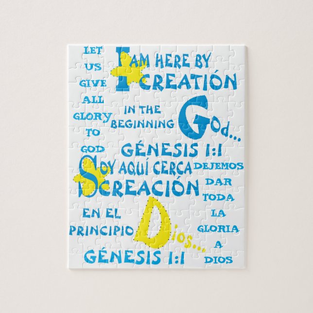 Quebra-cabeça Aqui Por Creation© - Esp & Eng (Vertical)