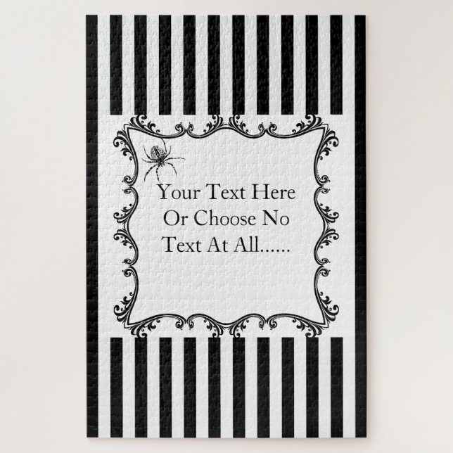 Quebra-cabeça Aranha Gótica Nervosa Desenhando Listras Pretas e  (Vertical)