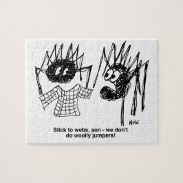 Quebra-cabeça Aranhas engraçadas e aranhas tecendo desenhos na W