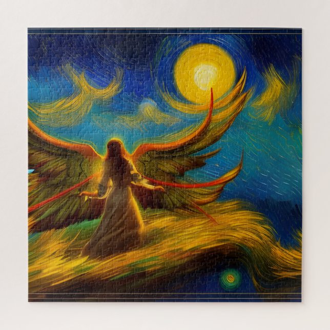 Quebra-cabeça Archangel Gabriel, como pintado por van Gogh (Vertical)