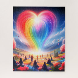 Quebra-cabeça Arco-íris de Amor em Todo o Mundo 16x20 500 Peças