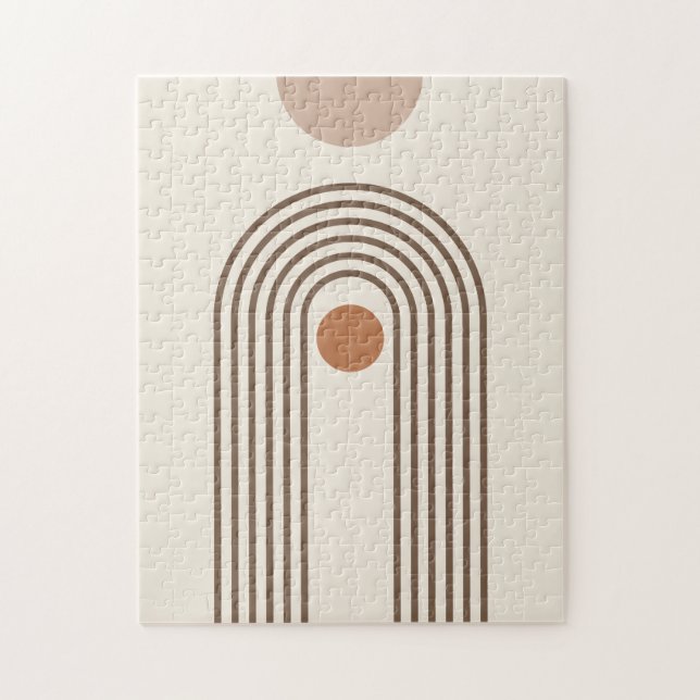 Quebra-cabeça Arco-íris e Sol, Arte Geométrica Abstrata Boho (Vertical)