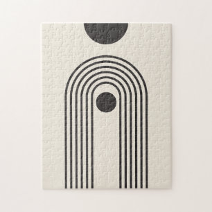 Quebra-cabeça Arco-íris e Sol, Arte Geométrica Abstrata Boho