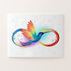 Quebra-cabeça Arco-íris Hummingbird com símbolo Infinito