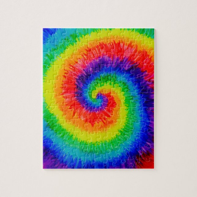 Quebra-cabeça Arco-íris Tie Die com Tinta Álcool (Vertical)
