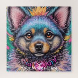 Quebra-cabeça Arco-íris Vibrante Neon Psicodélico Natureza e Vid