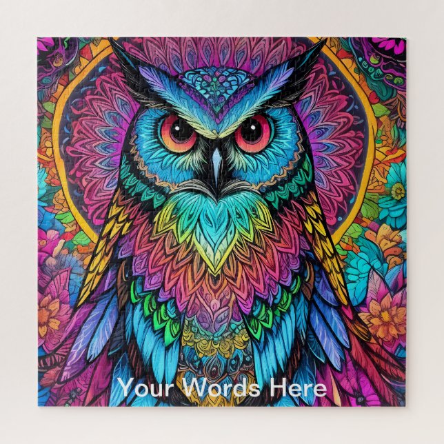 Quebra-cabeça Arco-íris Vibrante Neon Psicodélico Natureza e Vid (Vertical)