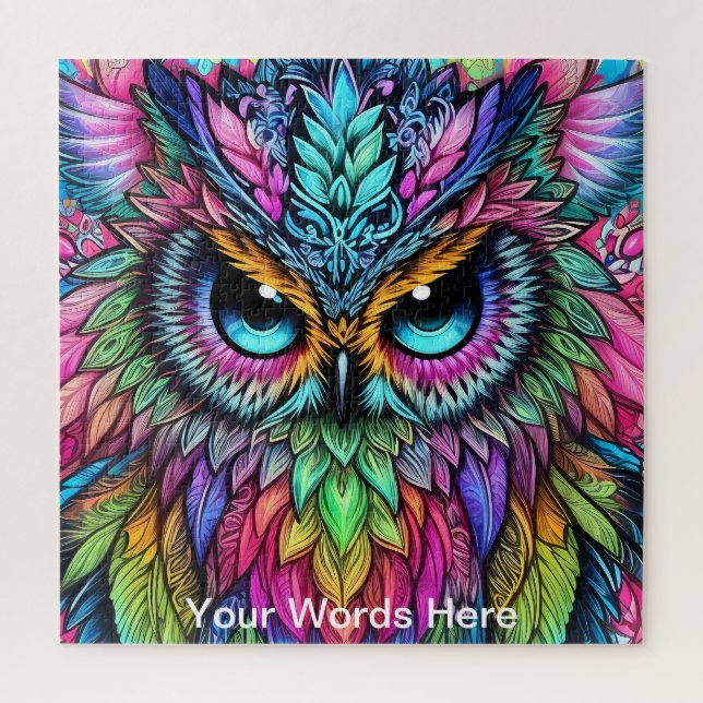 Quebra-cabeça Arco-íris Vibrante Neon Psicodélico Natureza e Vid (Vertical)