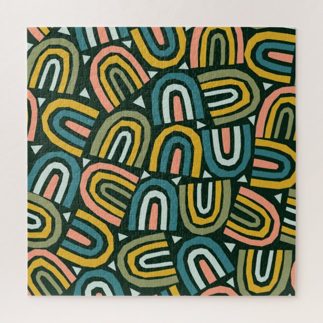 Quebra-cabeça Arcos-chuva em estilo geométrico, padrão de safra. (Vertical)