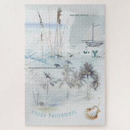 Quebra-cabeça Areia de Praia e Colagem Marítima Feliz Reforma