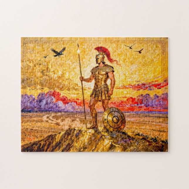 Quebra-cabeça Ares in Armor Standing on Mountain with Spear (Horizontal)