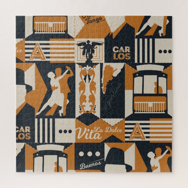 Quebra-cabeça Argentina: Ilustração Étnica Perfeita. (Vertical)