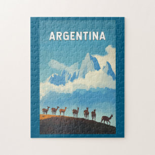 Quebra-cabeça Argentina Ilustração Viagem Art Vintage
