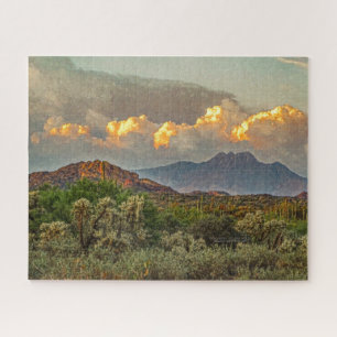 Quebra-cabeça Arizona Quatro Picos Nuvens Coloridas Montanha Sun