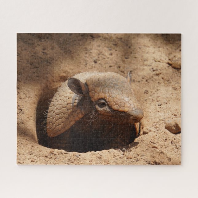 Quebra-cabeça Armadillo Em Hole Dizendo Olá (Horizontal)