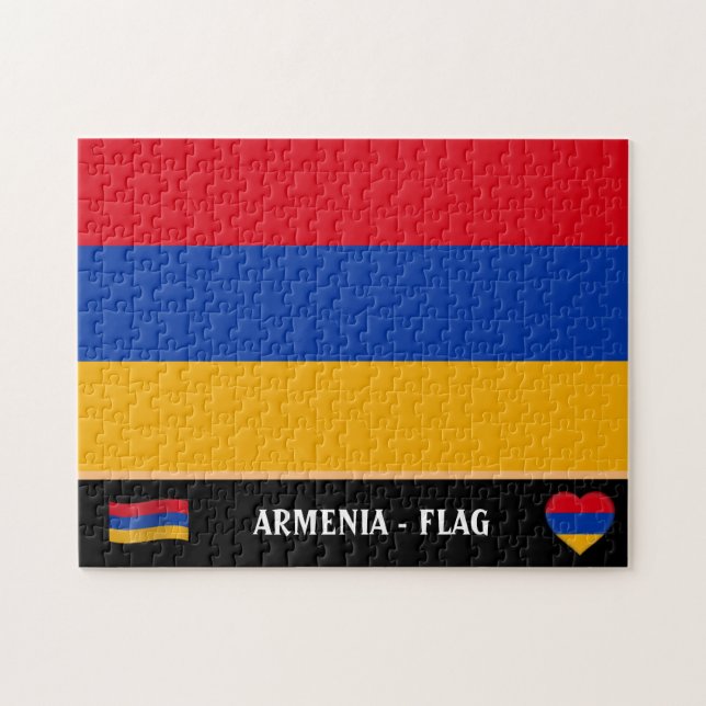Quebra-cabeça Armênio Flag & Armenian country / Armênia (Horizontal)