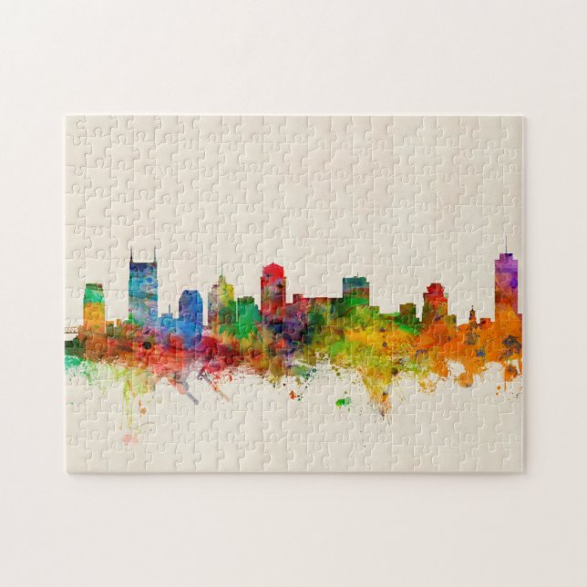 Quebra-cabeça Arquitectura da cidade da skyline de Nashville (Horizontal)