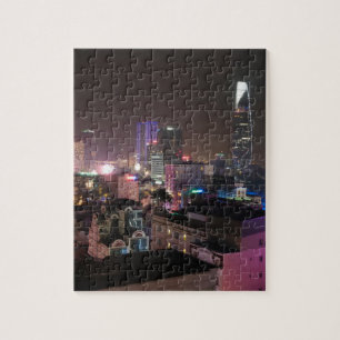 Quebra-cabeça Arquitectura da cidade do nighttime de Ho Chi Minh