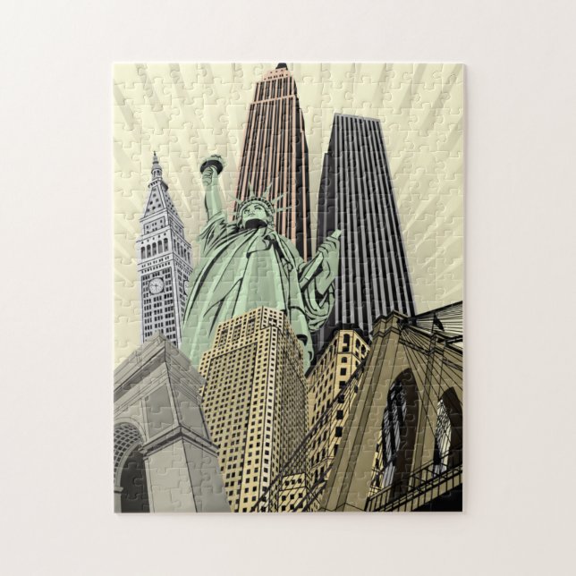 Quebra-cabeça Arquitectura da cidade estilizado super NYC (Vertical)