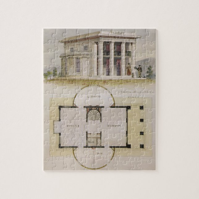 Quebra-cabeça Arquitetura Antiga, Planta Baixa e Vila Grega (Vertical)