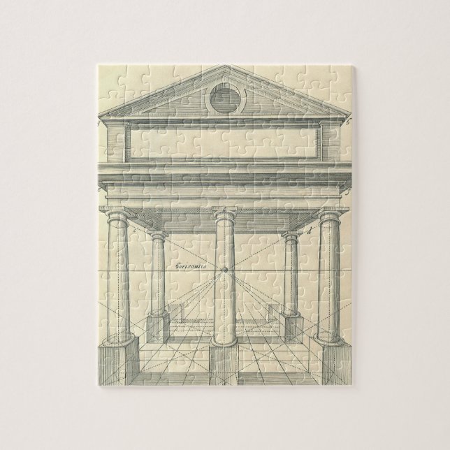 Quebra-cabeça Arquitetura Antiga, Pórtico Romano com Colunas (Vertical)