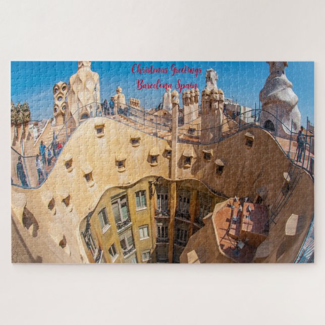 Quebra-cabeça Arquitetura de Gaudí Barcelona. (Horizontal)
