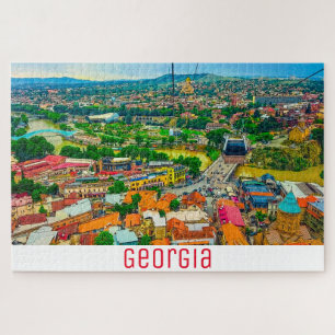 Quebra-cabeça Arquitetura de rua Tbilisi Georgia Cityscape