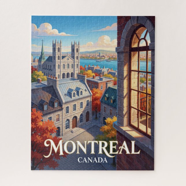 Quebra-cabeça Arquitetura Francesa Montreal Canadá (Vertical)