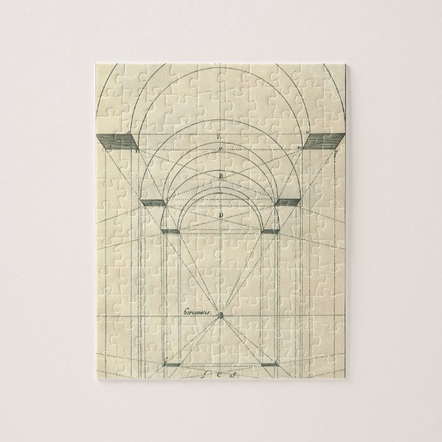 Quebra-cabeça Arquitetura Vintage, Perspectiva do Arco Renascent (Vertical)