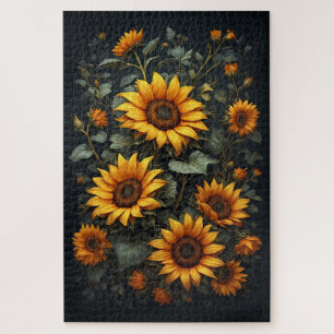 Quebra-cabeça Arranjo Floral de Girassóis de Outono