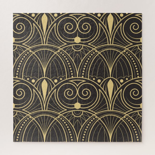 Quebra-cabeça Art Deco Azulejos Geométricos Luxo. (Vertical)