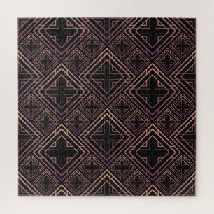 Quebra-cabeça Art Deco Black-Dourado Elegance